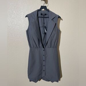 Ioanna Koubbela Gray Sleeveless Button-Down Dress